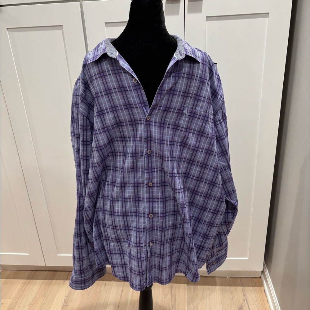 Tommy Bahama Purple Plaid Button-Up Shirt